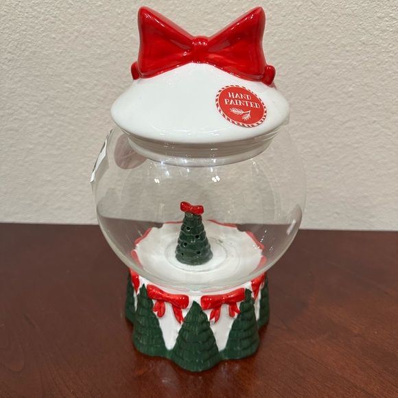 Peppermint & Pine Holiday Snow Globe Light Up Candy Jar - Picture 3 of 5